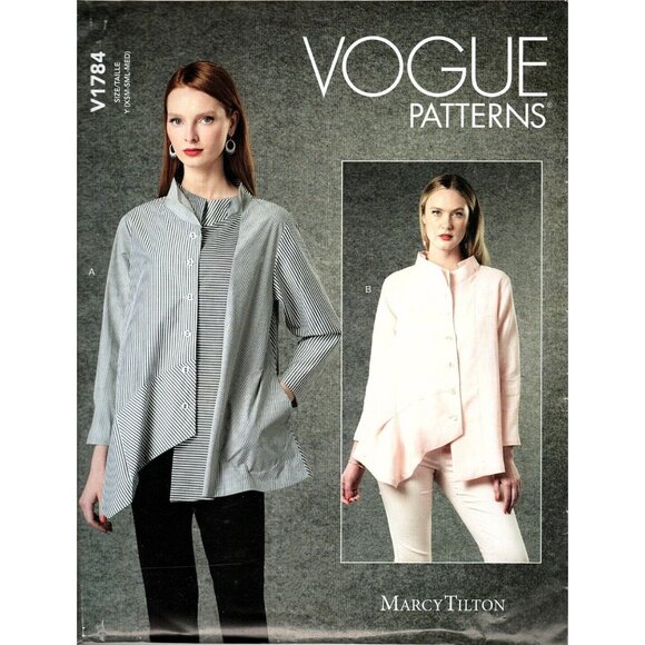 Vogue V1784 Misses XS to M Marcy Tilton Shirts Uncut Sewing Pattern New - Picture 1 of 2